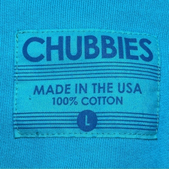 Chubbies Sweatshirt Mens Size Large 1/4 Zip Pullover Teal Made In USA Flaw - Picture 4 of 13